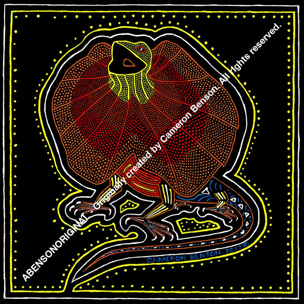 050 Frilled Neck Lizard Acrylic Coaster
