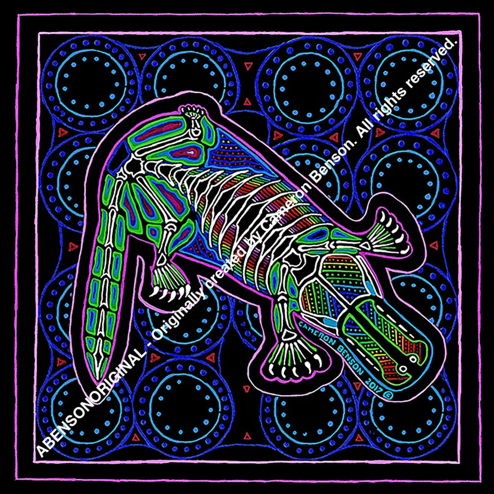 051 Platypus Blue Waterholes Acrylic Coaster