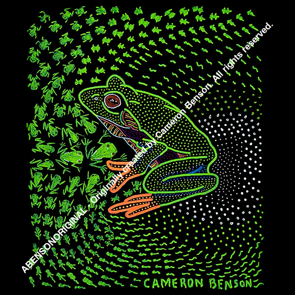 070 Green Tree Frog Glass Coaster
