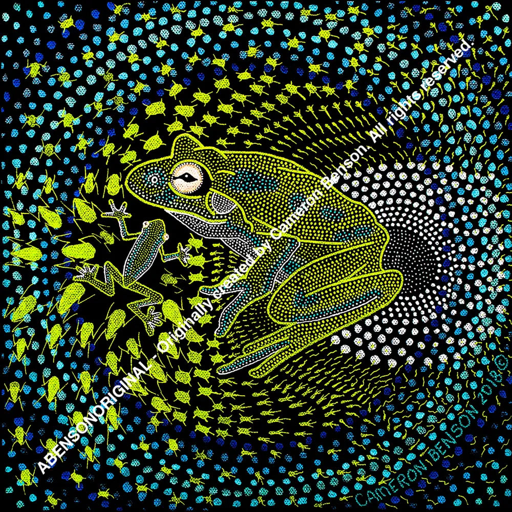 080 Green Tree Frog Glass Coaster