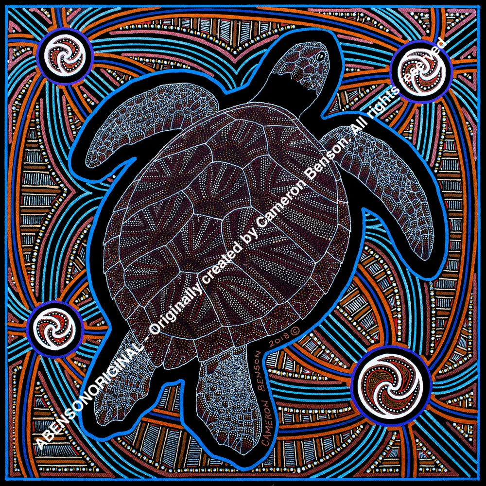 084 Sea Turtle A4 - Square Print