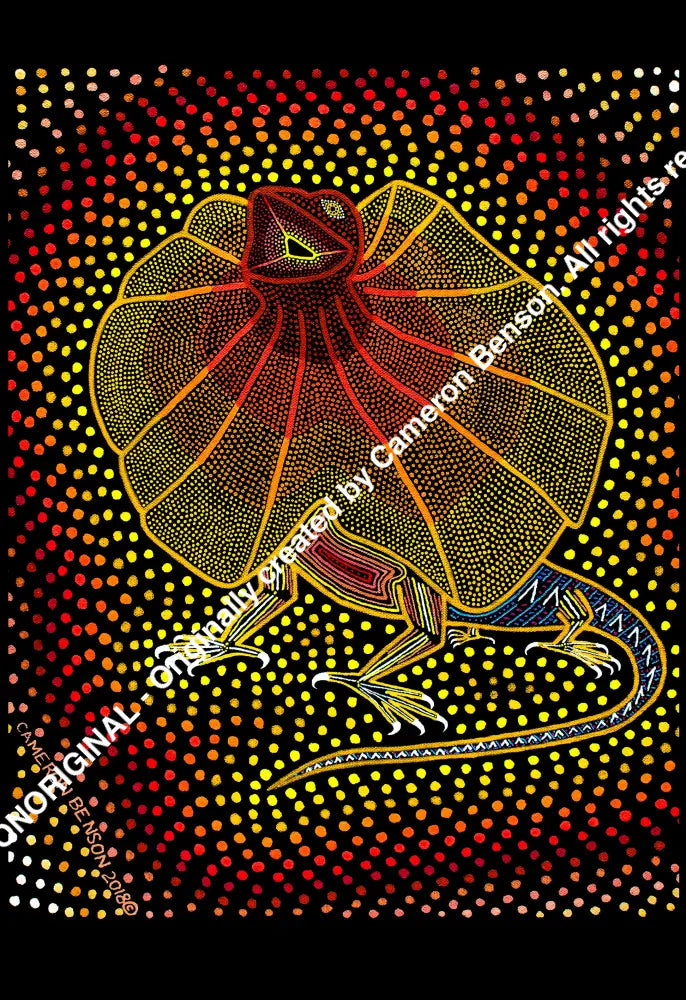 095 Frilled Neck Lizard A4 - Portrait Print
