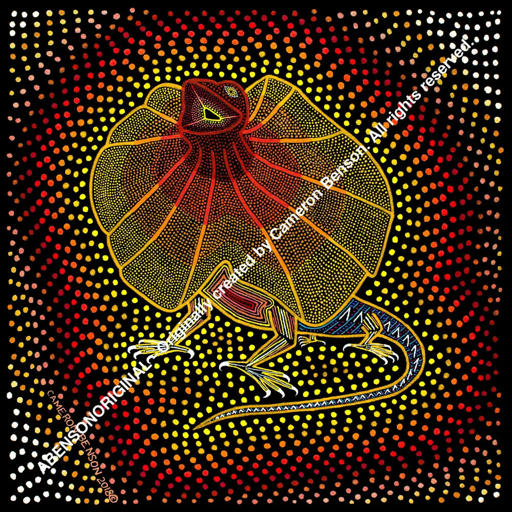095 Frilled Neck Lizard A4 - Square Print