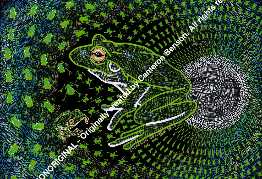 118 Green Tree Frog A4 - Landscape Print
