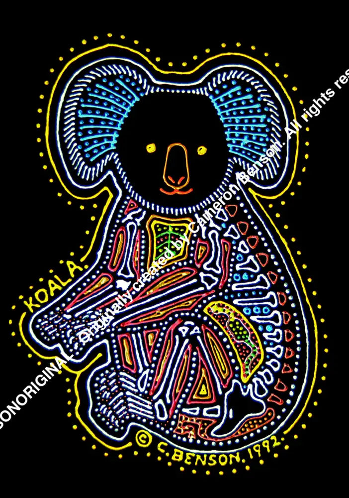 002 Koala Yellow A4 - Portrait Print