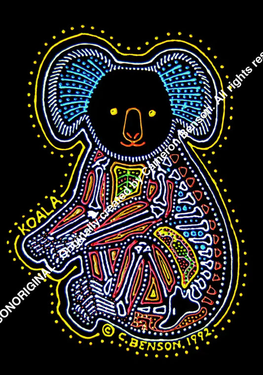 002 Koala Yellow A4 - Portrait Print
