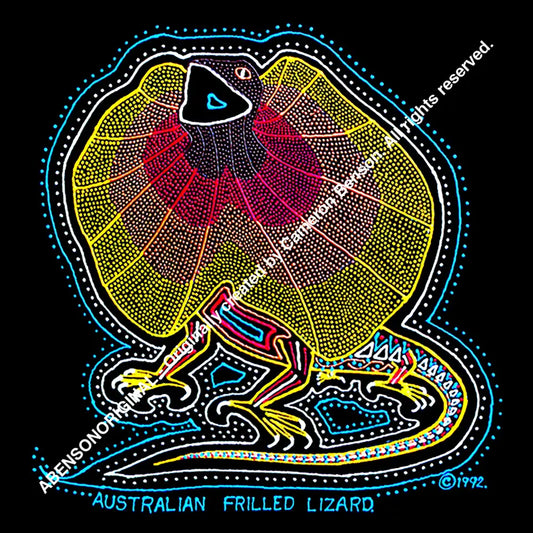 013 Frilled Neck Lizard White Blue Magnet