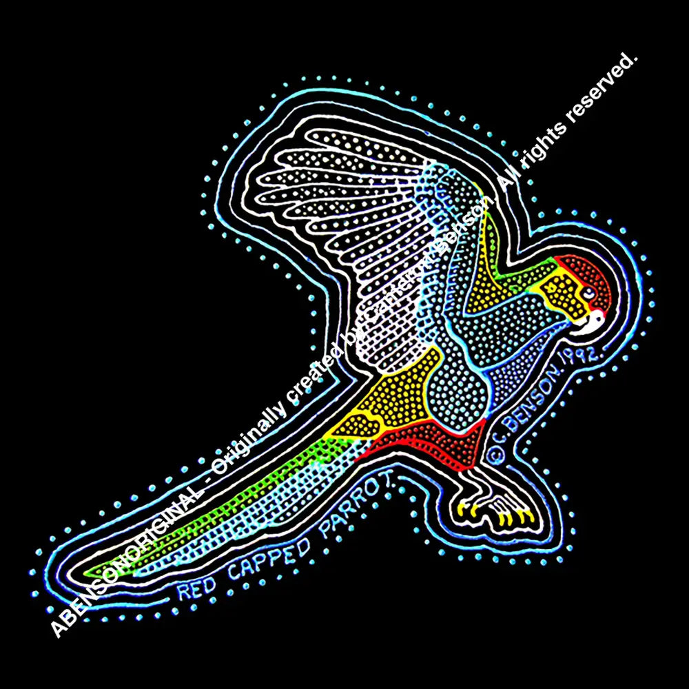 017 Red Capped Parrot White Purple Blue Magnet