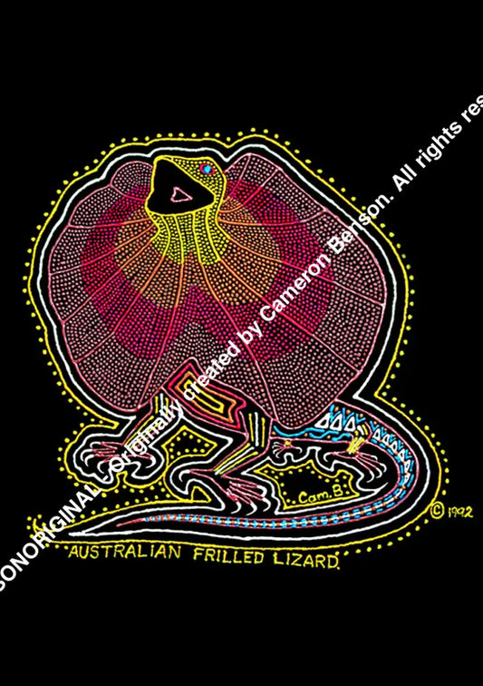 018 Frilled Neck Lizard White Yellow Gift Card
