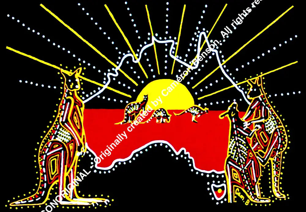 028 Australian Kangaroo’s A4 - Landscape Print