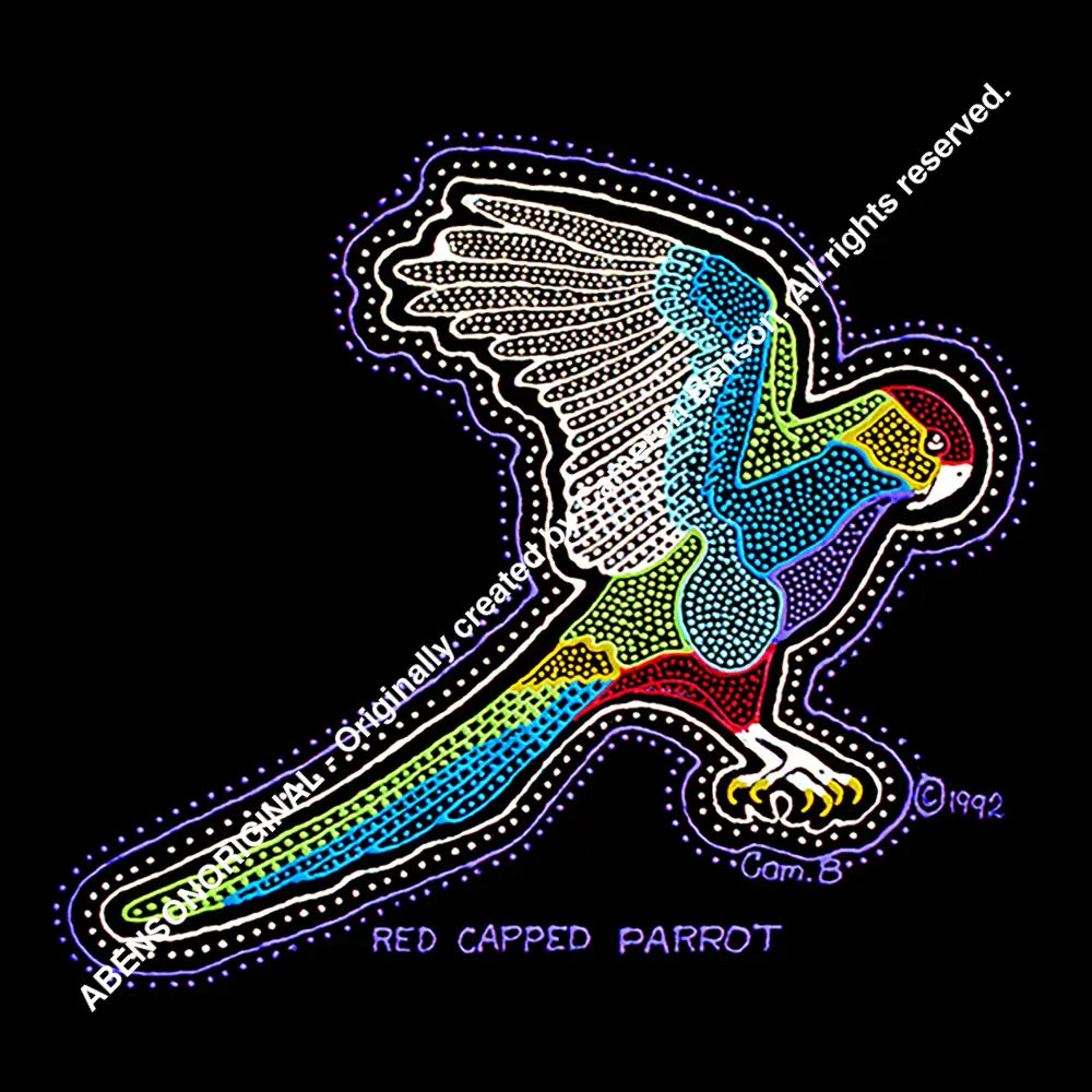 029 Red Capped Parrot White Purple White Glass Coaster