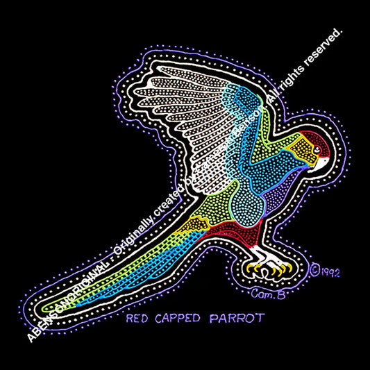 029 Red Capped Parrot White Purple White Magnet