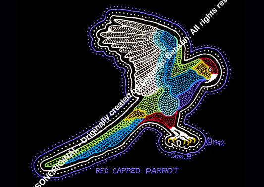 029 Red Capped Parrot White Purple White Post Card