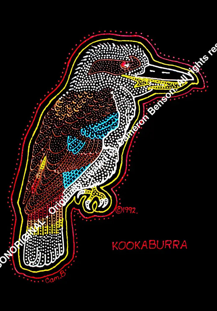 037 Kookaburra Red Yellow A4 - Portrait Print