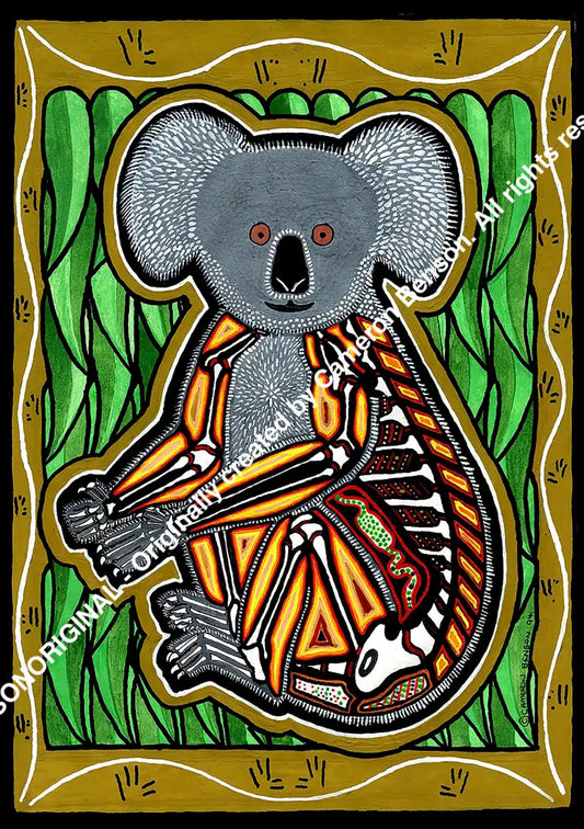 038 Koala Olive A4 - Portrait Print