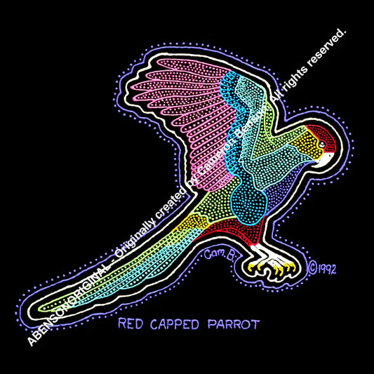 041 Red Capped Parrot A4 - Square Print