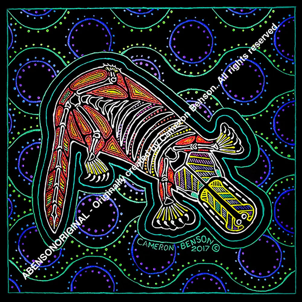 042 Platypus Blue Green Waterholes Magnet