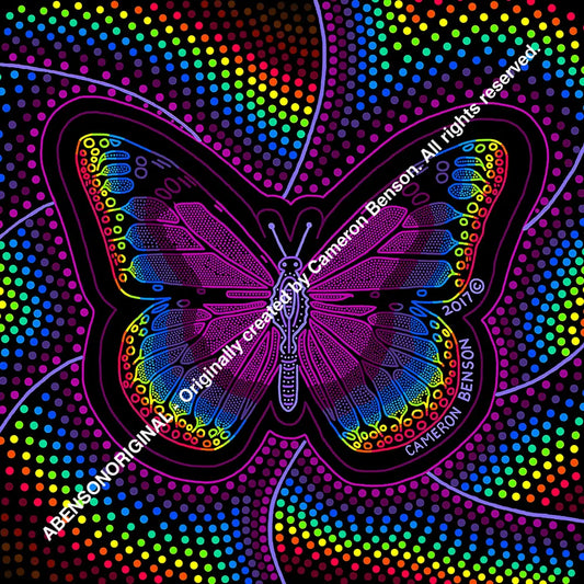 043 Rainbow Butterfly A4 - Square Print