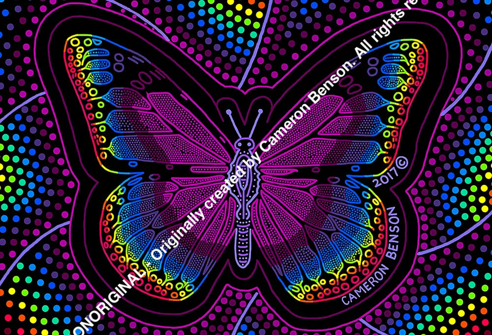 043 Rainbow Butterfly Tee Towel