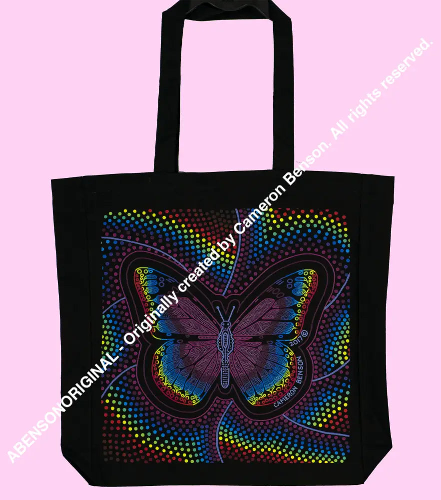 043 Rainbow Butterfly Tote Bag