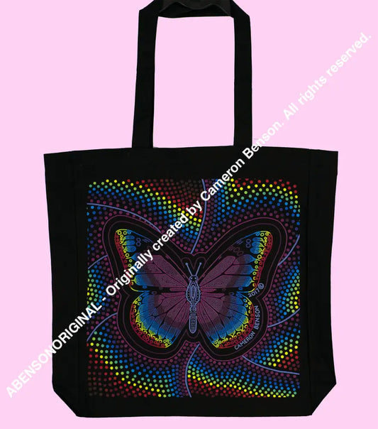 043 Rainbow Butterfly Tote Bag