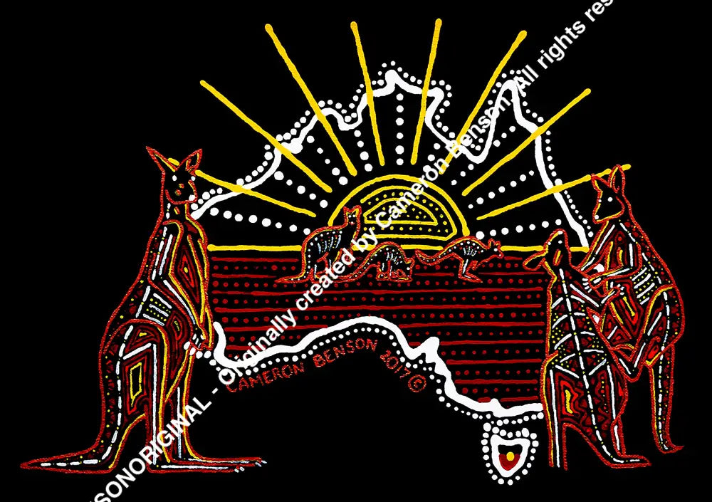046 Aust Kangaroos A4 - Landscape Print