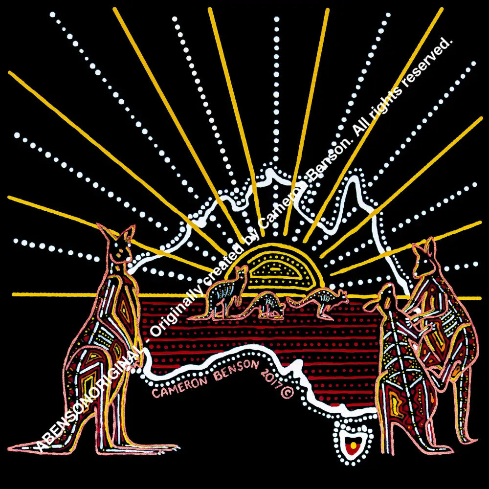 046 Aust Kangaroos A4 - Square Print