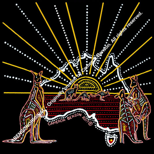 046 Aust Kangaroos A4 - Square Print