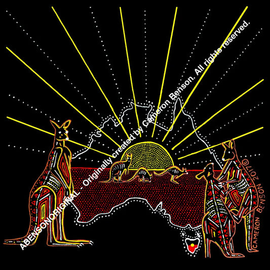 047 Aust Kangaroos A4 - Square Print
