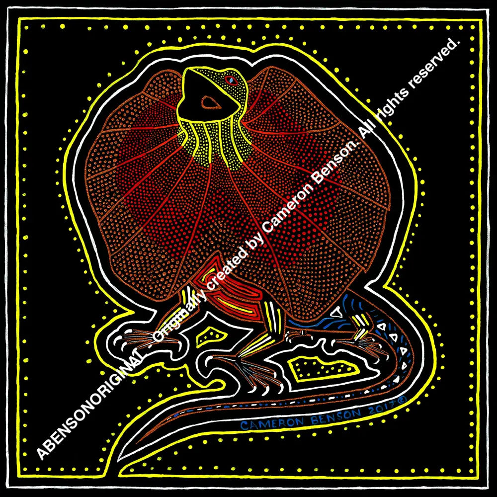 050 Frilled Neck Lizard A4 - Square Print