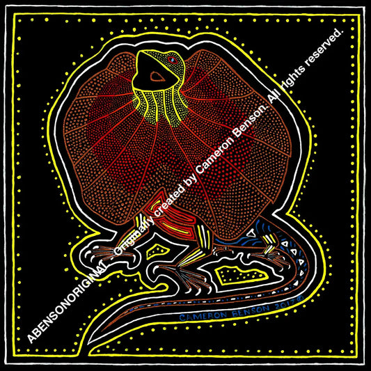 050 Frilled Neck Lizard A4 - Square Print