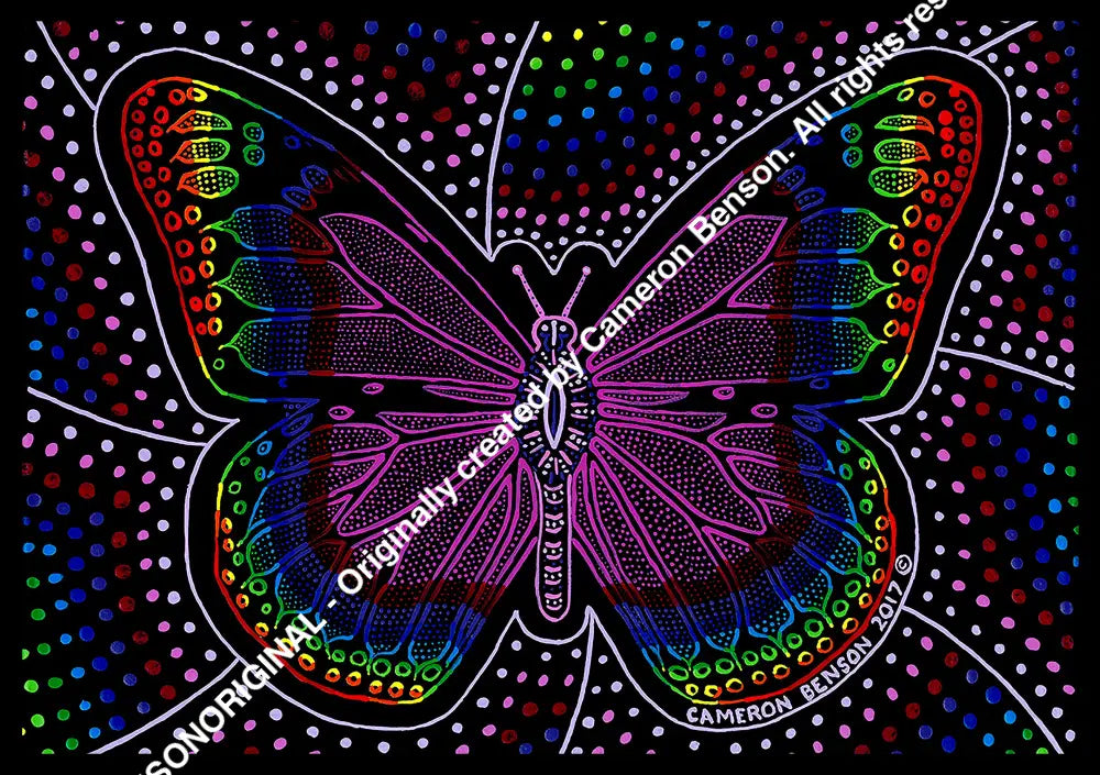 053 Rainbow Butterfly A4 - Landscape Print