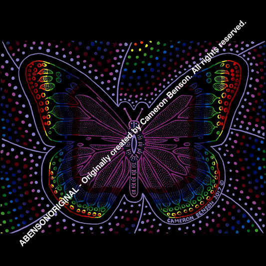 053 Rainbow Butterfly A4 - Square Print
