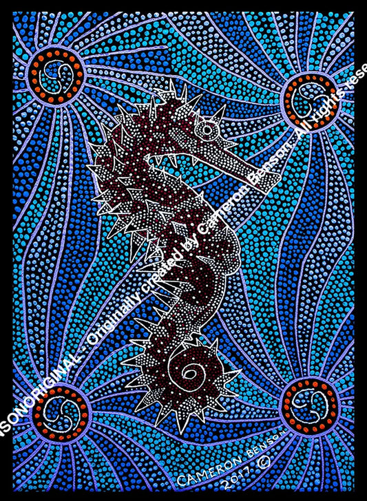 061 Sea Horse Cotton Rag Print