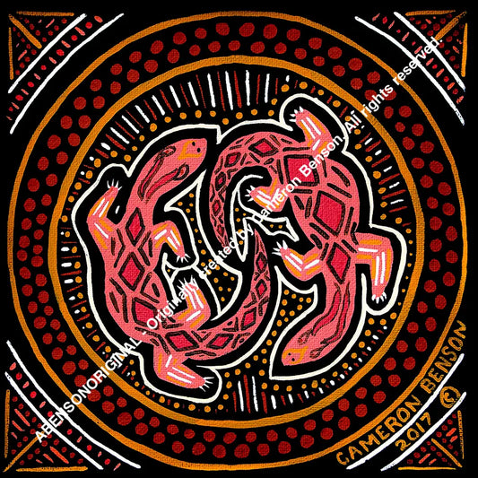 064 Two Lizards A4 - Square Print