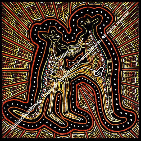 067 Fighting Kangaroos Acrylic Coaster