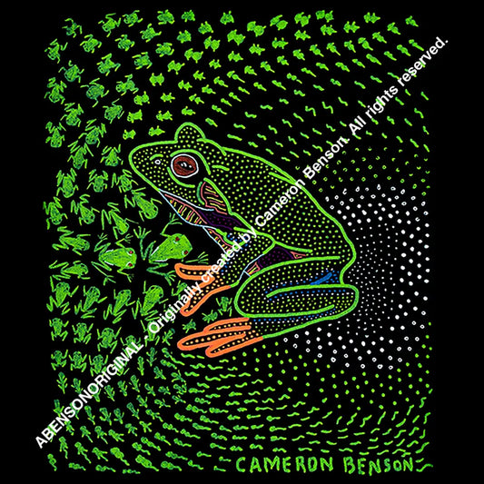 070 Green Tree Frog Glass Coaster