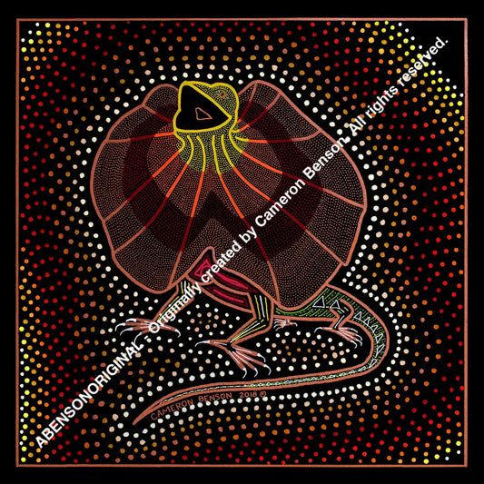 071 Frilled Neck Lizard A4 - Square Print