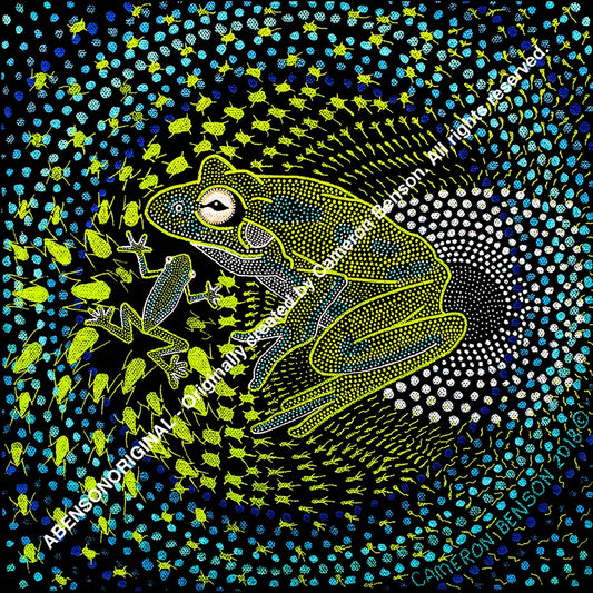080 Green Tree Frog A4 - Square Print