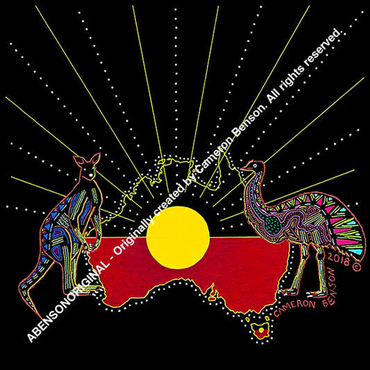 081 Aust Kangaroo & Emu Acrylic Coaster