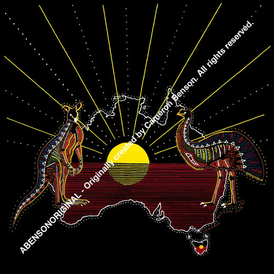 082 Aust Kangaroo & Emu A4 - Square Print