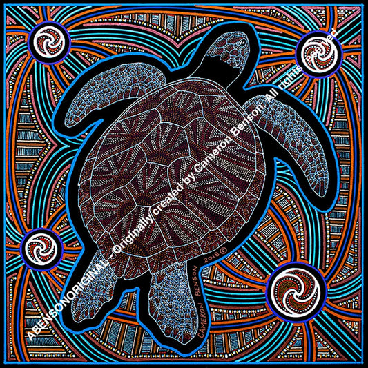 084 Sea Turtle Cotton Rag Print