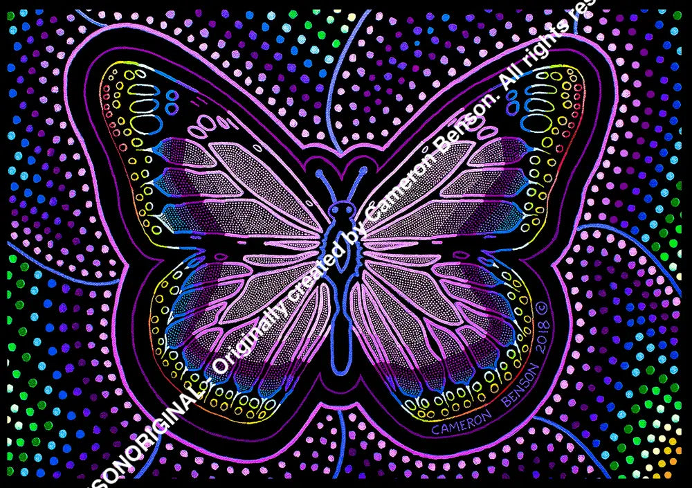 085 Rainbow Butterfly Tee Towel