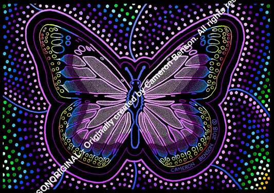 085 Rainbow Butterfly Tee Towel