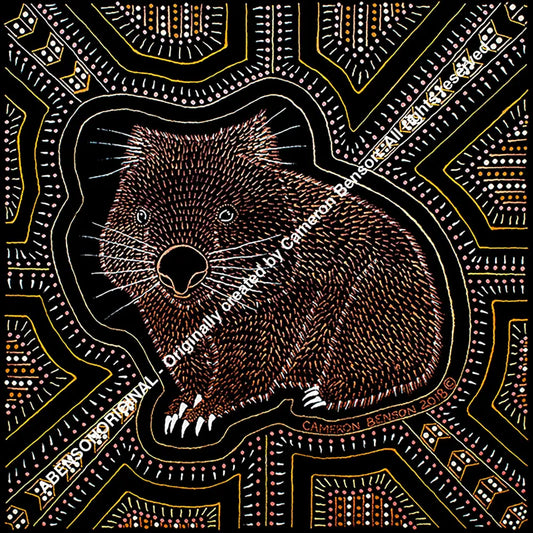 087 Wombat Cotton Rag Print