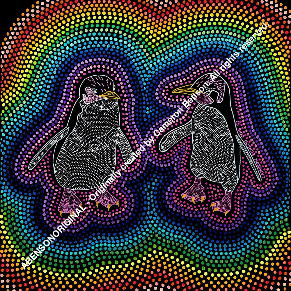 088 Fairy Penguins Glass Coaster