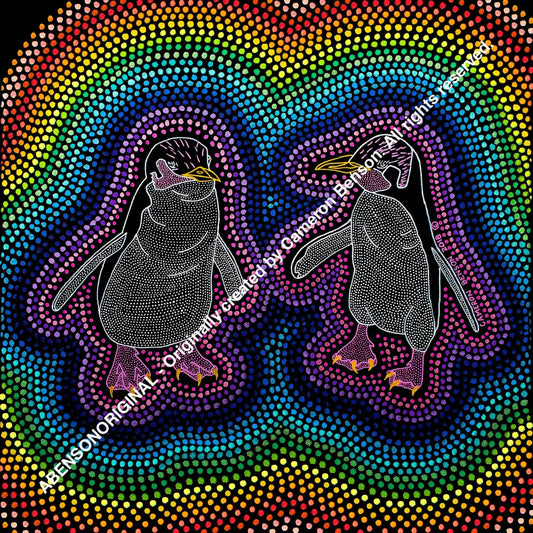 088 Fairy Penguins Glass Coaster