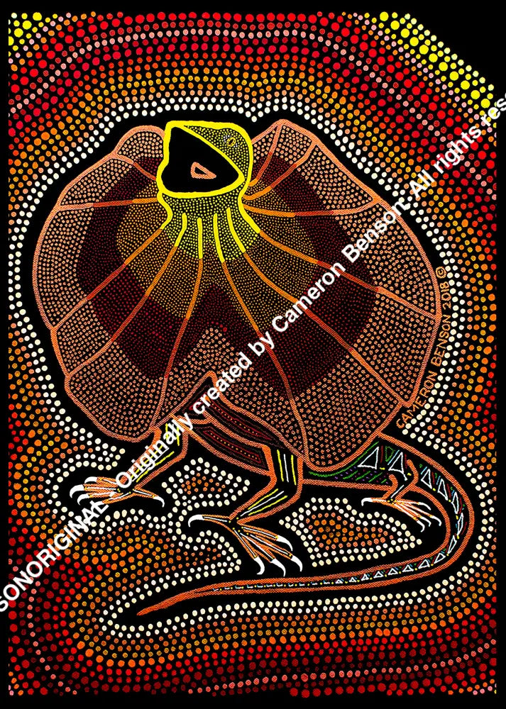 089 Frilled Neck Lizard A4 - Portrait Print