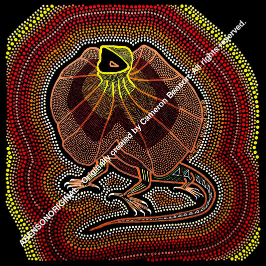 089 Frilled Neck Lizard A4 - Square Print