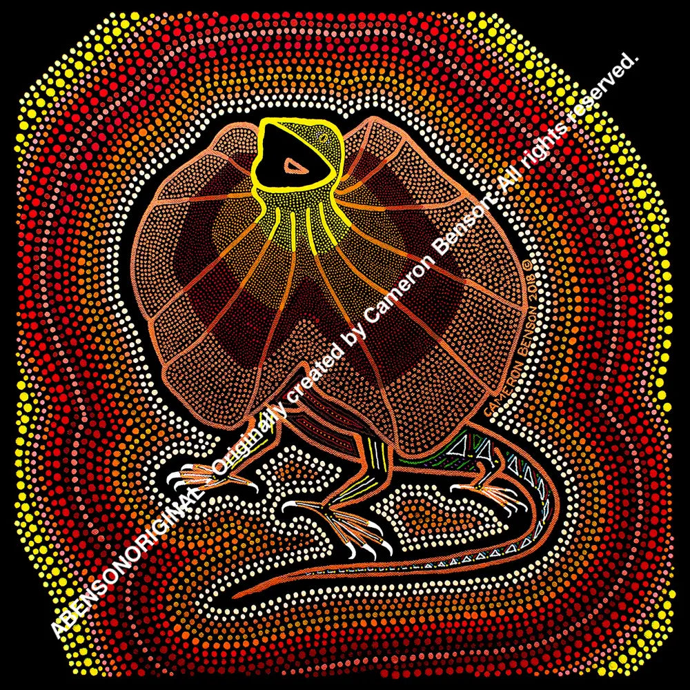 089 Frilled Neck Lizard Glass Coaster